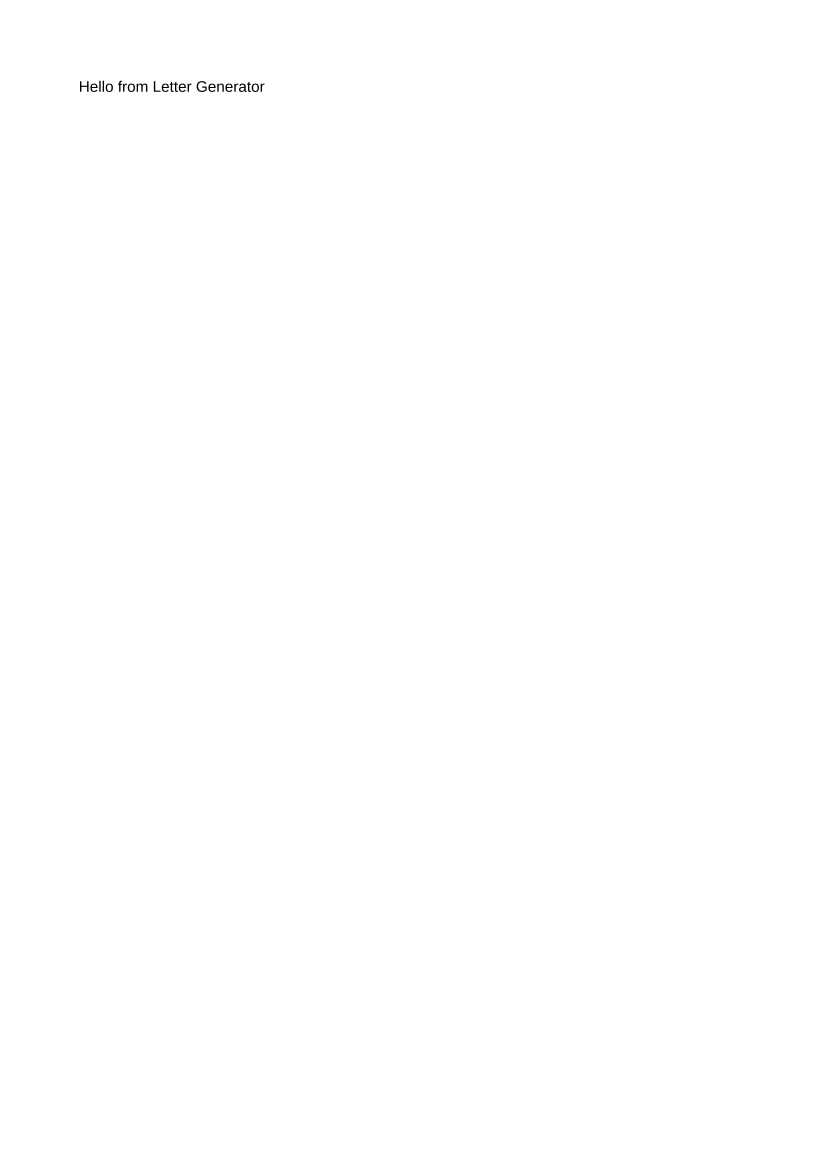Your first generated letter: first page of the generated letter